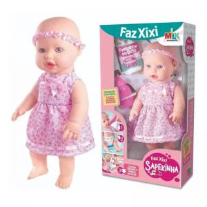 Boneca Sapekinha Faz Xixi com Acessórios 34Cm - Milk