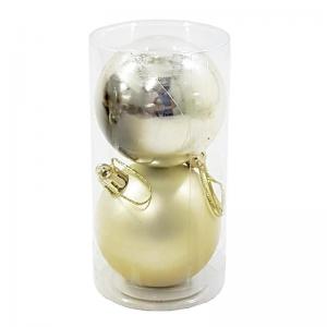 Bola Natal 60Mm Metalizado e Fosca Champagne com 2 Unidades - Wincy Natal