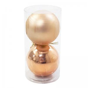 Bola Natal 60Mm Metalizado e Fosca Rose Gold com 2 Unidades - Wincy Natal