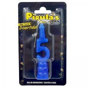 Vela Aniversário Combat Azul N.5 - Pirulas