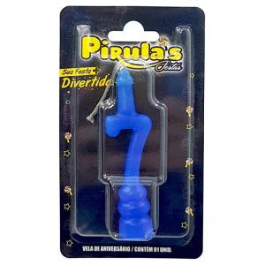 Vela Aniversário Combat Azul N.7 - Pirulas