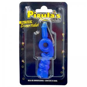 Vela Aniversário Combat Azul N.9 - Pirulas
