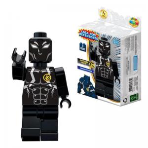 Boneco Monta e Desmonta Defensor Preto com 8 Peças - Ggb Plast