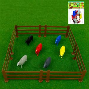 Kit Animais da Fazenda Plástico Colorido Infantil 14 Peças