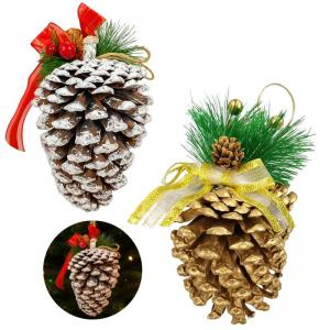 Enfeite Natal Pinha Nevada Decorada 15X8Cm - Fartex