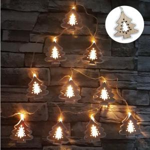 Pisca Natal Led Enfeite Arvore Mad. Branco Quente 10 Lamp. a Pilha Fio Transparente - Fartex