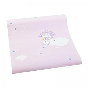 Papel Decorativo de Parede Autoadesivo Infantil Lilas com Nuvens 45Cmx10M - Saz