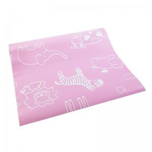 Papel Decorativo de Parede Autoadesivo Infantil Rosa com Girafa 45Cmx10M - Saz