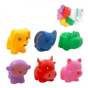 Kit Mordedores Bebê Vinil Animais - Presente 6 Peças