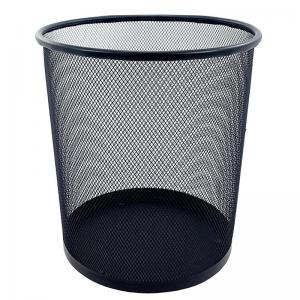 Lixeira Metal Telada Redonda Preta 27Cm 9 Litros - Top Rio