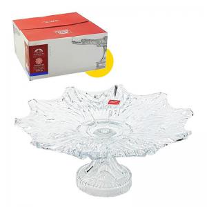 Centro de Mesa Vidro Trabalhado com Pé Transparente 14X30Cm - Freecom