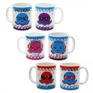 Caneca Plàstica com Alça 350Ml Polvo do Humor Sortido - Manuque