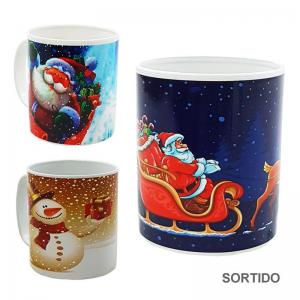 Caneca Plástica com Alça 350Ml Natal Sortidas - Manuque