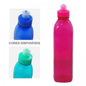 Garrafa Plástica Quadrada Squeeze Barcelona Sortidos 750Ml C/ Bico - Ditoy