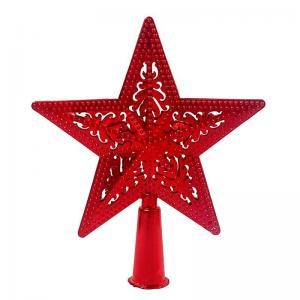 Enfeite Natal Ponteira Aramada Estrela Vermelho 15Cm - Rm Natal