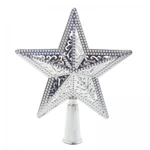Enfeite Natal Ponteira Aramada Estrela Prata 15Cm - Rm Natal