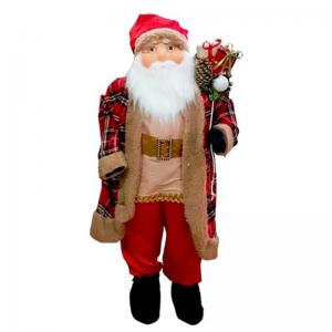 Enfeite Natal Papai Noel Roupa Tradicional Vermelho com Saco Presente 150Cm - Gravata