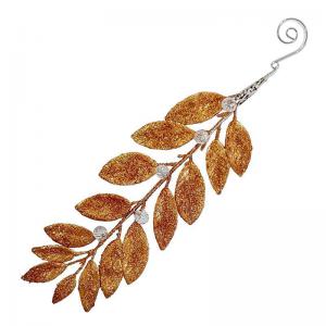 Enfeite Natal Haste para Pendurar Suspensa com Glitter Rose Gold 25Cm - Fartex
