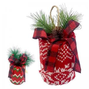 Enfeite Natal para Pendurar Decorado Juta Sortidos 5,5X11Cm - Fartex
