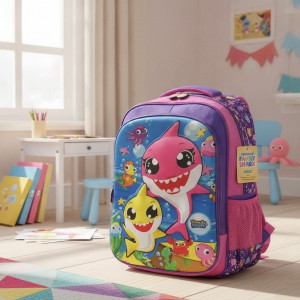 Mochila Escolar Infantil Family Shark E.v.a Resistente Confortável 43x30x15cm