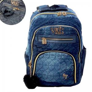 Mochila Escolar e Notebook Juvenil Viking Jeans Sortidas 46X32X12 Grande - Vozz