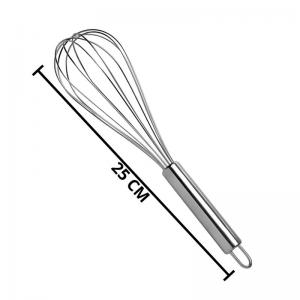 Batedor Fouet Inox 25Cm Cozinha Profissional Utensílio Receitas Bolos Omeletes