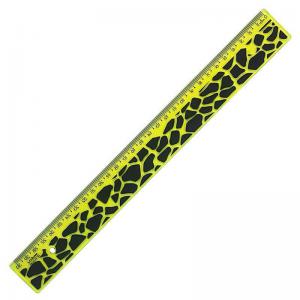 Régua Plástica 30Cm Animal Print Girafa - Waleu