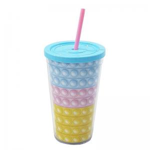 Copo Plástico com Canudo Decorado Pop It Candy 500Ml - Lumni