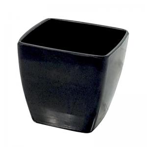 Vaso Melamina Quadrado Preto 9X10Cm - Saz Comercio