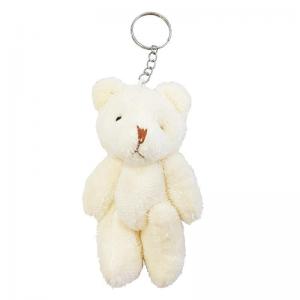 Chaveiro Pelucia Urso Creme Pequeno 10Cm - F.emy