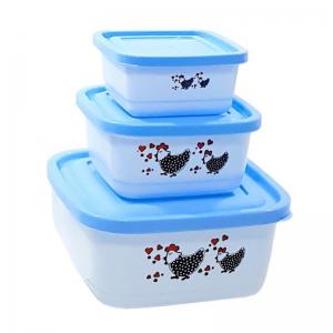 Kit 3 Potes Plástico Retangulares Decorados Cozinha