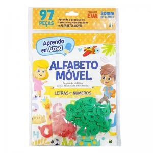 Livro Aprenda em Casa Alfabeto Móvel Letras e Números com 18 Páginas - Todolivro