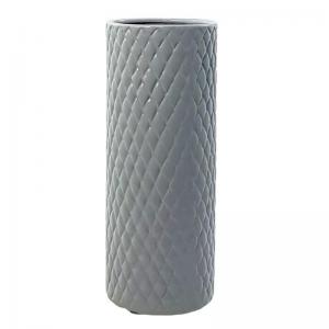 Vaso Ceramica Alto Botanicals Cinza Claro 33X13Cm - Burguina