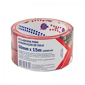 Fita Adesiva 50Mmx15M. para Demarcação de Solo Vermelho com 1 Unidade - Eurocel - Mcd