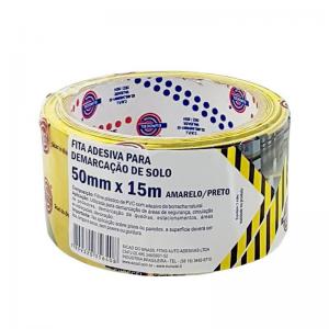 Fita Adesiva 50Mmx15M. para Demarcação de Solo Amarelo e Preto com 1 Unidade - Eurocel - Mcd