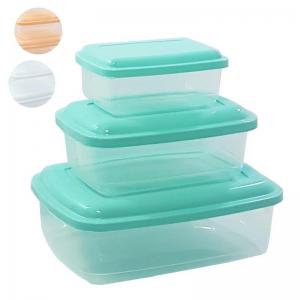 Conjunto Potes Plásticos Retangulares Gold 3 Peças