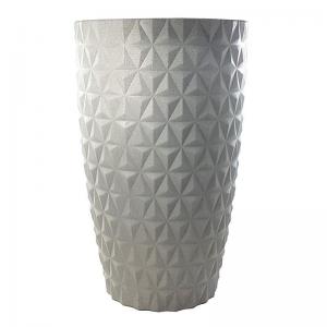 Vaso Plástico Redondo Coluna 5 Diamante Cimento 79X50Cm - Baeluan