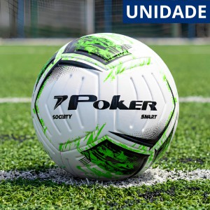 Bola Futebol Society Poker Smart N5 Verde Preto Durável Gramado Campo