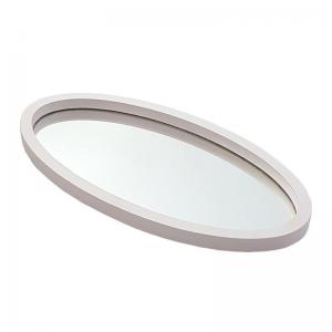 Bandeja de Madeira Oval com Espelho Off Fosco 2X30X15Cm - Fabbri