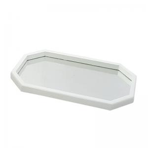 Bandeja de Madeira Sextavada Branca com Espelho 2X40X24Cm - Fabbri