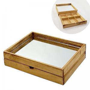 Caixa de Madeira para Gin com Espelho Retangular 8X32X25Cm - Fabbri