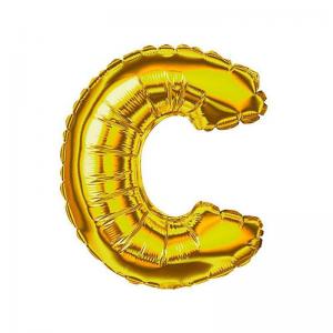 Balão Metalizado Dourado Letra C 40Cm Unidade - Centro Oeste