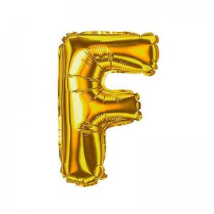 Balão Metalizado Dourado Letra F 40Cm Unidade - Centro Oeste