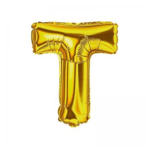 Balão Metalizado Dourado Letra T 40Cm Unidade - Centro Oeste