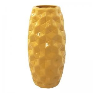 Vaso Cerâmica Açafrão Diamante 37X17Cm Pegorin