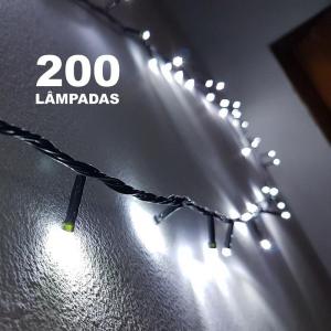 Pisca Natal Led Branco 200 Lamp.fio Verde Sequencial 127V/14 Metros Mf - Centro Oes
