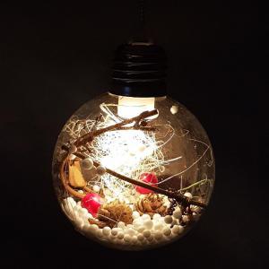 Bola Natal 80Mm Transparente Decorada - Centro Oeste