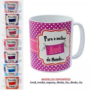 Caneca Plástica com Alça 350Ml Familia - Manuque