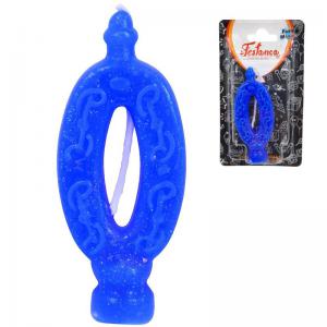 Vela de Aniversário Glitter Azul Número 0 Festança
