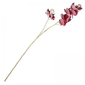 Haste Orquidea Vermelha com 9 Galhos 90Cm - Decoromax